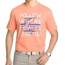 Izod Saltwater Men&#39;s T-Shirt Follow Where The Waves Lead You Orange Size Large - £7.87 GBP
