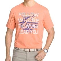 Izod Saltwater Men&#39;s T-Shirt Follow Where The Waves Lead You Orange Size Large - £7.46 GBP