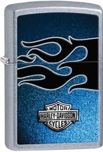 Sharp Harley Davidson with Blue Flames   Zippo Lighter - £26.60 GBP