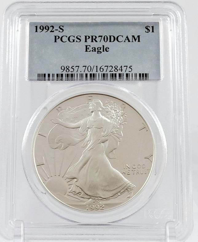 1992-S American Silver Eagle Proof - PCGS PR70 DCAM  - $325.00