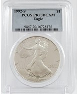 1992-S American Silver Eagle Proof - PCGS PR70 DCAM  - £259.19 GBP