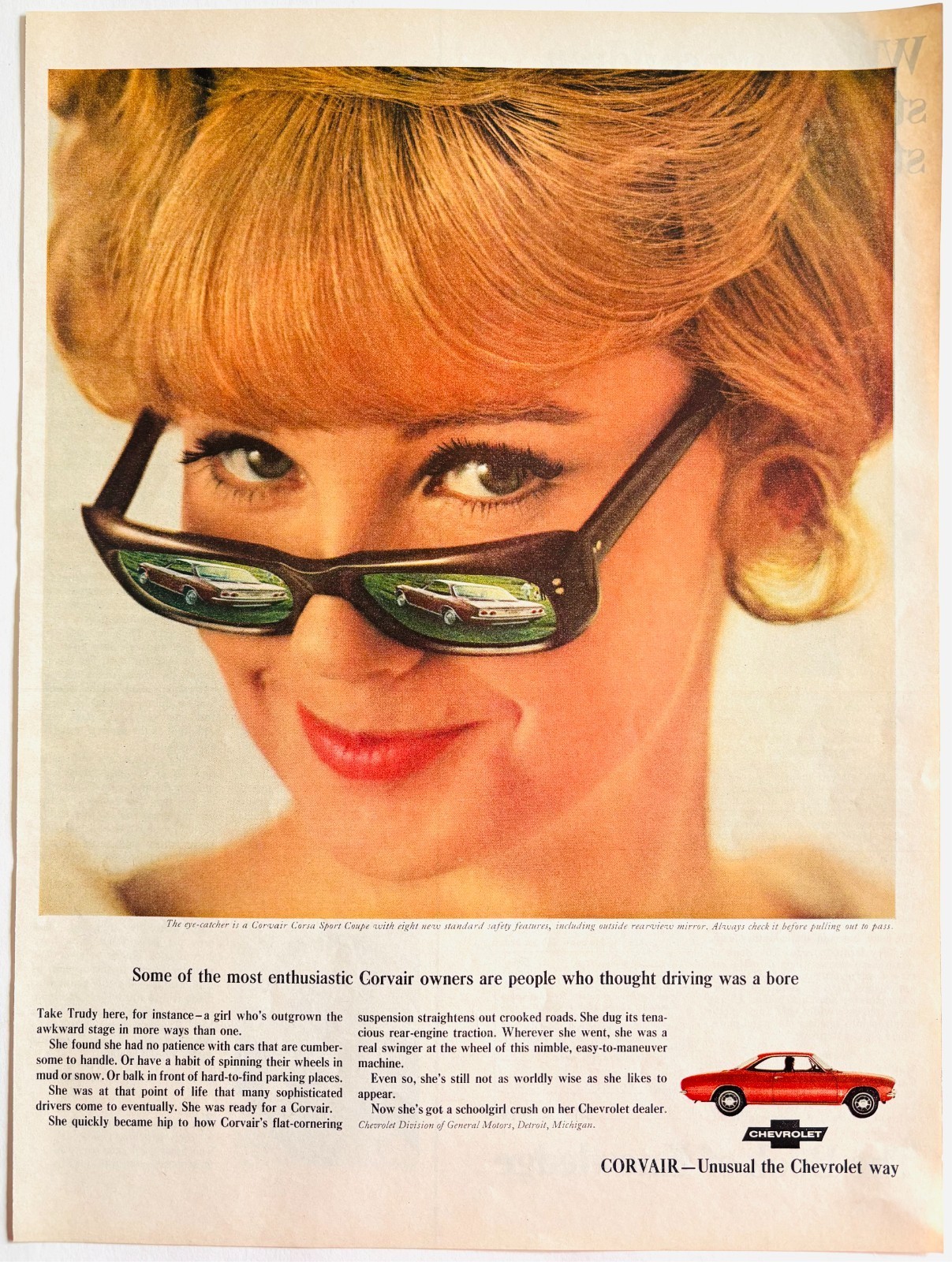 1966 Chevrolet Corvair Corsa Advertisement Vintage Automobilia Sports DWYY4 Item image 2