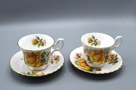 Royal Albert Rosemary Sweetheart Teacup &amp; Saucer Yellow Rose Bone China Montrose - £38.07 GBP