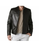 Mens winter Black Leather Jacket 100% Real Lambskin Leather Biker Jacket - £133.71 GBP