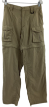 Columbia PFG Men Convertible Cargo Pants Medium Zip Off Shorts Nylon Beige EUC - £17.34 GBP