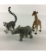 Safari Lifelike Animal 3” PVC Figures Giraffe Elephant Ring Tail Lemur V... - £15.54 GBP