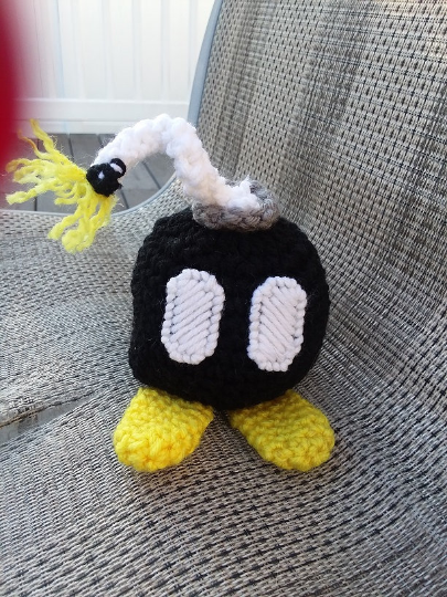 Video game crocheted Bob-omb similar-fun novelty mario accessory - $5.95