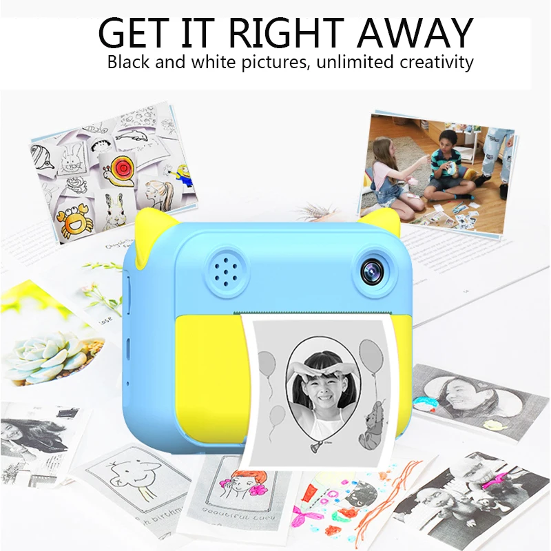 Y instant print camera mini digital camera with hd video recording a lens thermal photo thumb200