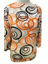 St John quarter sleeve ruched tunic multi swirl exclusive to Nordstrom s... - £37.35 GBP