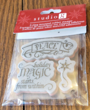 Studio G Holiday Christmas Theme 3 Pack Cling Mounted Rubber Stamps - £3.15 GBP