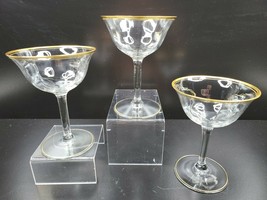 3 Tiffin Franciscan Rims of Gold Champagne Sherbet Set Vintage 5&quot; Glassware Lot - £46.87 GBP