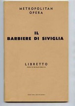 Il Barbiere Di Siviglia Metropolitan Opera Libretto Barber of Seville Rossini - $17.82