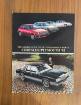 Chrysler Plymouth 82 Sales Brochure Booklet - $15.00