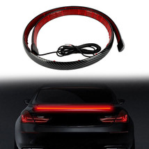 Carbon Fiber Red LED Car Trunk Tail Brake Light Rear Roof Spoiler Lip 49&quot; - £21.48 GBP