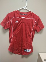 New Adidas Team Performance Womens Medium Short Sleeve Jersey Red P57799 - $14.25