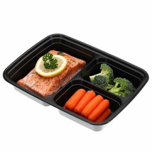 Meal Prep Containers 21-Pack 3 Compartment Lids Food Storage Bento Box B... - £31.63 GBP