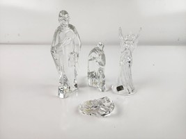 Mikasa Germany Mary Joseph Jesus &amp; Angel Nativity Christmas Crystal Figurines - £79.92 GBP