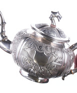 Antique chinese export silver teapot with amazing repousse work - $2,484.17