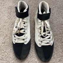 Adidas Mat Hog 2.0 Leather Wrestling Shoes (Men&#39;s 4, White Black Gold) - $30.00