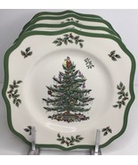 4 Salad Plates 9” Spode Christmas Tree Scalloped New - $88.06