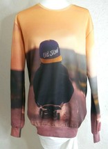  Graphic Print Kid on Skateboard Pullover Sweatshirt Old Skool Womens XX... - £31.44 GBP