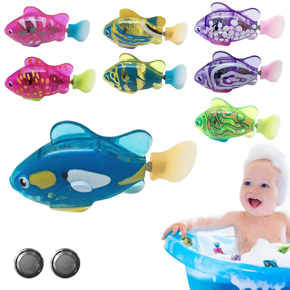 Bath Toy Interactive Fish Toy Led Light Swimming Plastic Fish Toy Baby Bathing - £7.91 GBP+