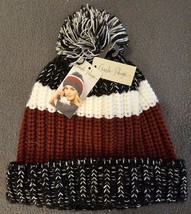 Charlie Paige Hand Knitted Beanie Womens Three-Color Block New with Tags - $13.65