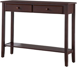 Kb Designs - Console Sofa Table With 2 Drawers And Bottom Shelf Entryway, Walnut - £149.08 GBP