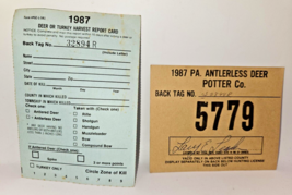 1987 Pennsylvania Antlerless Deer License tag permit Potter Co harvest r... - $9.74