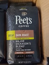 6 Peet's Coffee DECAF Major Dickason's Ground, 10.5 oz Bag Dark Roast (CB19) - £37.94 GBP
