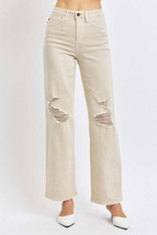 Judy Blue Full Size High Waist Distressed Wide Leg Jeans - £52.07 GBP