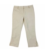 Vince Camuto Side-Slit Cropped Pants Womens 8 Khaki Tan Casual Career Fl... - $24.74