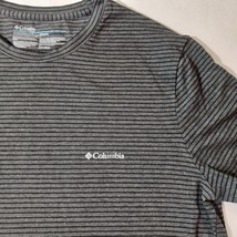 Columbia Women's Black & Gray Stripes Cotton BlendS Striped Pullover T-Shirt M image 4