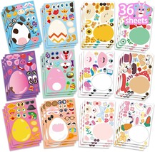 36 Sheets Easter Egg Stickers for Kids Easter Basket Stuffers Make a Fac... - $19.66