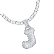 Tennis Chain A - Z Initial Bubble Letter Iced - $84.34