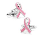 PINK RIBBON CUFFLINKS Breast Cancer Awareness Metal Enamel NEW with Gift... - $11.95
