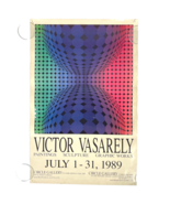 Victor Vasarely Vintage 1989 Exhibit Poster Signed Raura San Francisco O... - £114.01 GBP