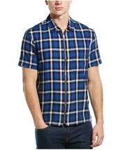 The Kooples Jeans Zip Up Short Sleeve Check Shirt Blue ( S )  - $133.62