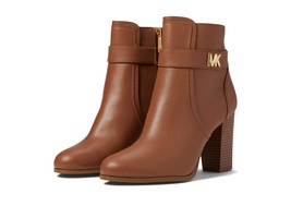 Michael Kors Womens Jilly Heeled Bootie Luggage Gold Zip 10 M NEW - $119.99