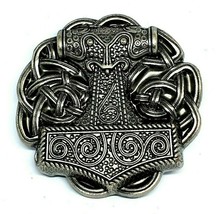 Hebilla de cinturón de martillo de Thor Viking Celtic Raven Skane Metal... - $28.29
