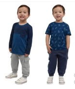 Lands&#39; End Boys Girls Top Pants Blue 4-Piece Crewneck Astronaut Elastic ... - $802.15 MXN