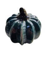 Ceramic Blue Glazed Ceramic Pumpkin Tabletop 3 Inch Tall - $14.21