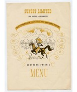 Sunset Limited Southern Pacific Lines Menu 1950 New Orleans Los Angeles - £76.65 GBP