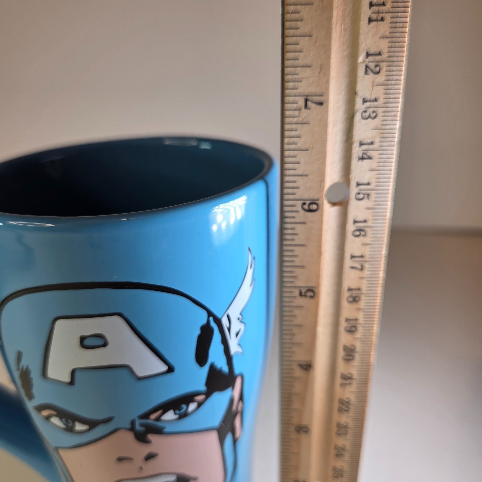 Captain America Marvel Comics Mug by Silver Buffalo 2010 16oz Blue Tall Cup Item image 11