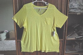 Calvin Klein 3X Shirt Top, Variegated Yellow and Solid Weave - £29.75 GBP