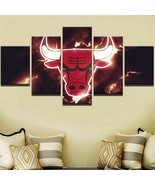 Framed Chicago Bulls Basketball Five Piece Canvas Multi Panel Home Decor... - £24.00 GBP+