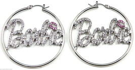 New Barbie Style Crystal Rhinestones Hoop Earrings - £13.08 GBP+