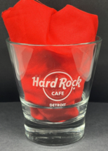 Etched Hard Rock Cafe Detroit Flared Whiskey Glass 4&quot; Tall 12oz - £9.78 GBP