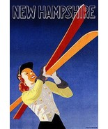 1940&#39;s - New Hampshire - Ski - Travel Advertising Poster - £26.37 GBP