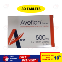 1 X Aveflon 500mg 30&#39;s Treatment of Hemorrhoids @ Piles FREE SHIP - £17.70 GBP
